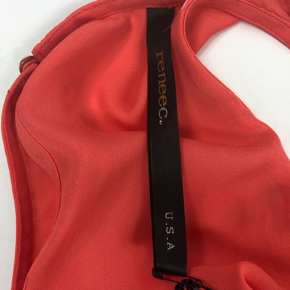Renee C. Orange Studded Back Sleeveless Top S NWT - Picture 5 of 8